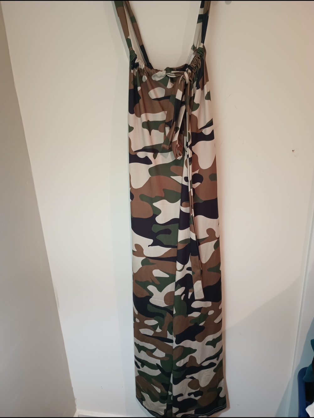 SHEIN Curve Jumpsuit 1XL Camo Wide Leg Sleeveless Belted One Piece Plus Size 52"